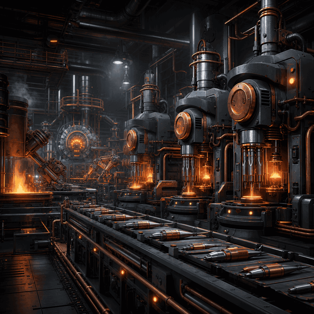 Automated dart factory interior
